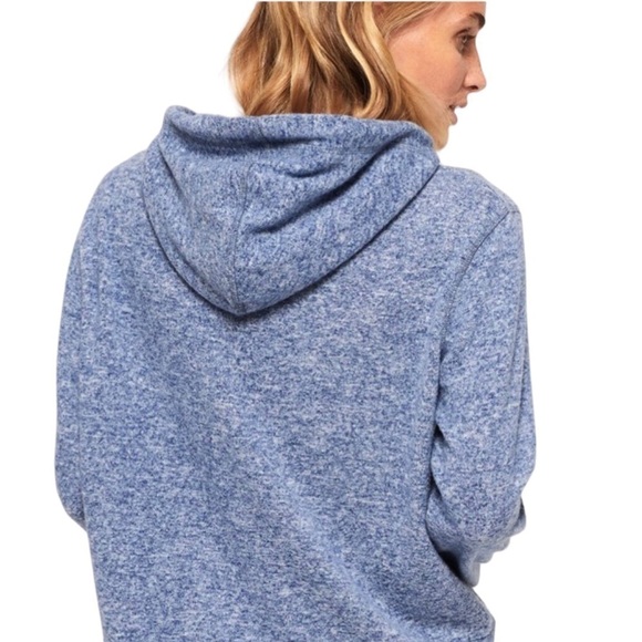 Superdry  Hoodie Super Soft Sweater With Appliqué Logo Blue Small - Picture 3 of 7